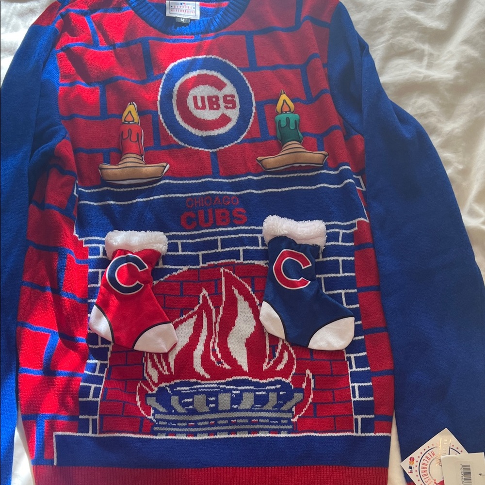 Cubs Red and Blue Holiday Sweater